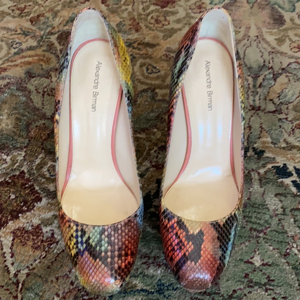 Alexandre Birman Multi Color Python Snake Heels Size 38 - Picture 15 of 16